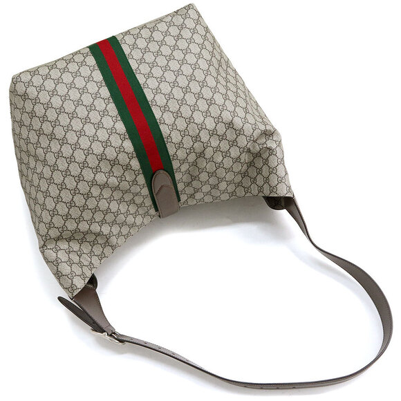 Gucci Jackie Crossbody Bag GG Supreme Leather Beige Ebony Brown - Picture 6 of 9